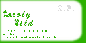 karoly mild business card